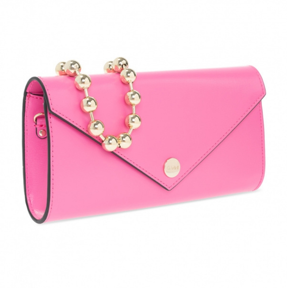 Ganni | Banner Envelope Chain Recycled Leather Clutch Bag - Picture 1 of 9